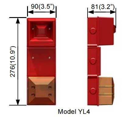 Clifford & Snell - YL4 Sounder - Hazardous Area (ATEX) Zone 1 & Zone 2 - Dimensions Illustration